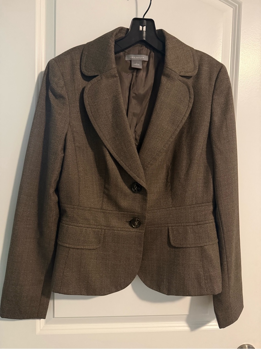 Ann Taylor light brown Blazer with Rounded Notch Lapels